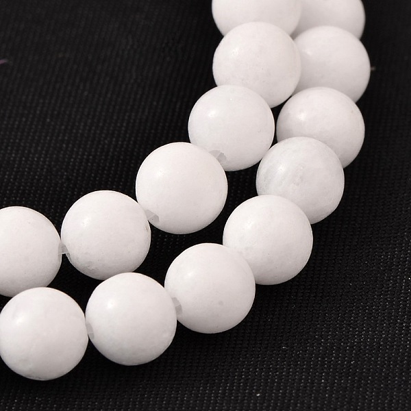 

PandaHall Natural White Jade Round Bead Strands, 6mm, Hole: 1mm, about 64pcs/strand, 15.4 inch White Jade Round White