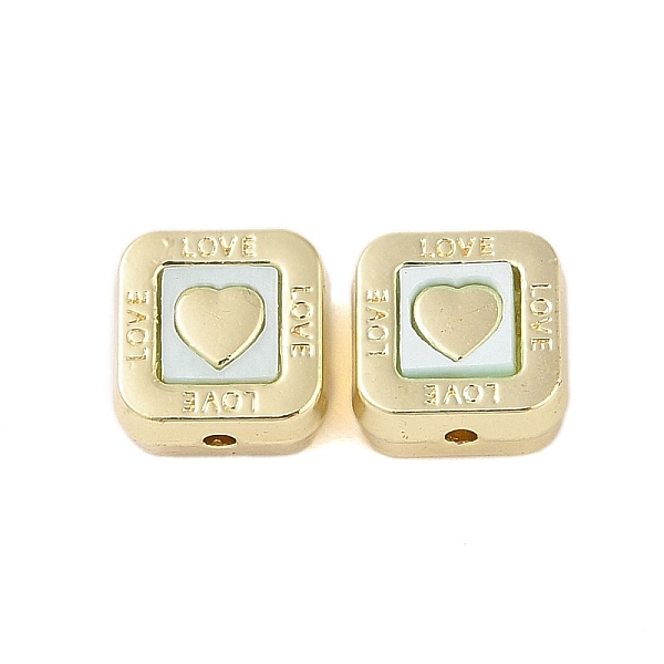 

PandaHall Rack Plating Alloy with Acrylic Beads, Cubes & Hearts, Aqua, 11x11x7mm, Hole: 1.5mm Alloy+Acrylic Square Cyan