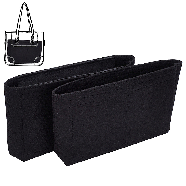 

PandaHall Wool Felt Bag Organizer Inserts, for Bucket Bag Accessories, Rectangle, Black, Finished Product: 22.5x14x9.4cm Wool None Black