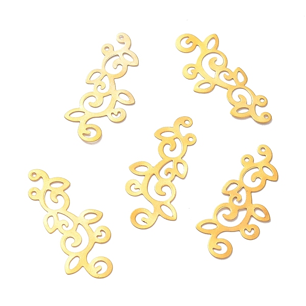 

PandaHall Iron Pendants, Etched Metal Embellishments, Leaf Charm, Golden, 39.5x18.5x0.5mm, Hole: 1.2mm Iron Leaf