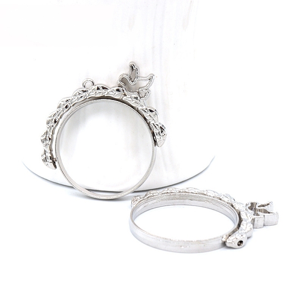 

PandaHall Zinc Alloy Open Back Bezel Pendants(rotatable), For DIY Epoxy Resin, Pressed Flower Jewelry, Flat Round with Pigeon Shape, Cadmium...