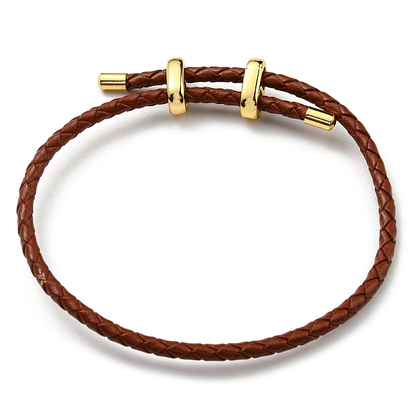 

PandaHall Leather Braided Cord Bracelets, Adjustable Bracelet, Saddle Brown, Inner Diameter: 5/8~2-7/8 inch(1.5~7.3cm) Leather