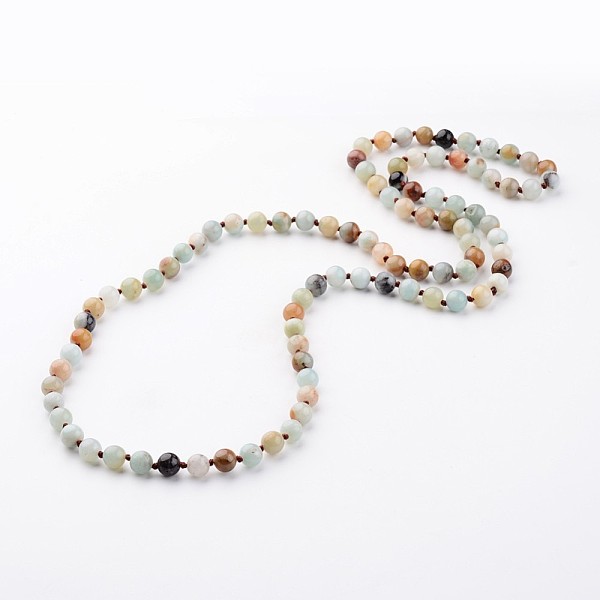 

PandaHall Natural Flower Amazonite Necklaces, Beaded Necklaces, 35.4 inch Flower Amazonite