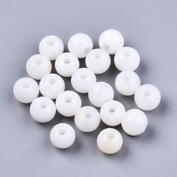 

PandaHall Natural Freshwater Shell Beads, Round, Seashell Color, 6x5.5mm, Hole: 2mm Freshwater Shell Round
