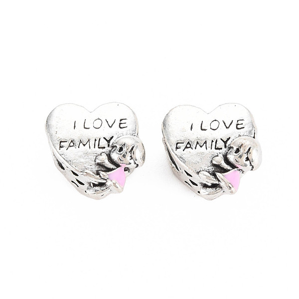 

PandaHall Rack Plating Alloy Enamel European Beads, Large Hole Beads, Cadmium Free & Nickel Free & Lead Free, Heart, Platinum, Pearl Pink...