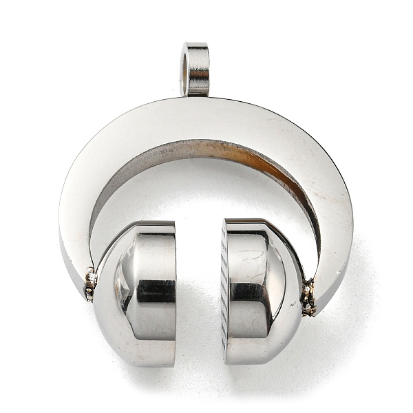 

PandaHall 304 Stainless Steel Pendants, Headset, Stainless Steel Color, 32.5x26x13mm, Hole: 4mm 304 Stainless Steel Others