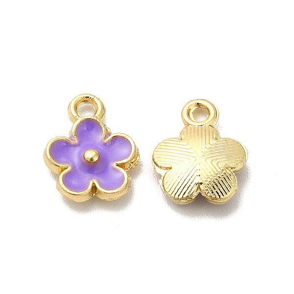 

PandaHall Alloy Enamel Pandants, Lead Free & Cadmium Free, Light Gold, Flower Charm, Purple, 10x8x2.5mm, Hole: 1.4mm Alloy+Enamel Flower...