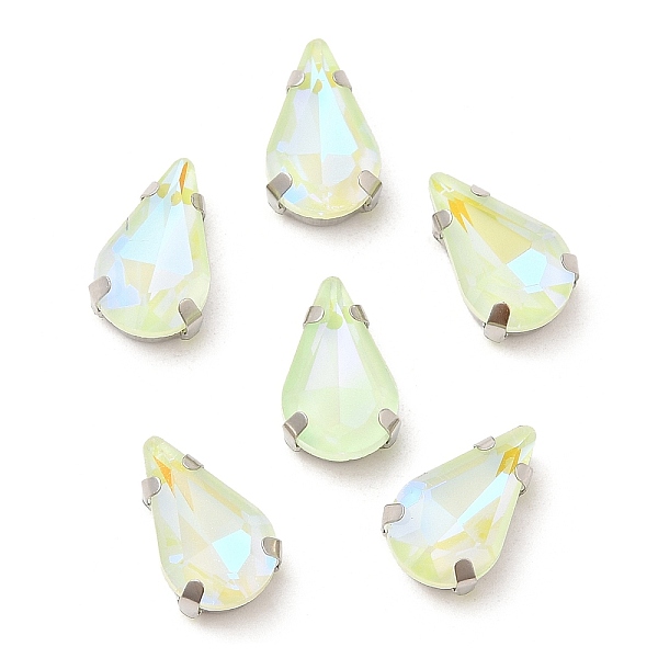 

PandaHall Mocha Fluorescent(MI) Teardrop Sew on Rhinestone, Multi-strand Links, with Brass Prong Settings, Garments Accessories, Peridot..., Green