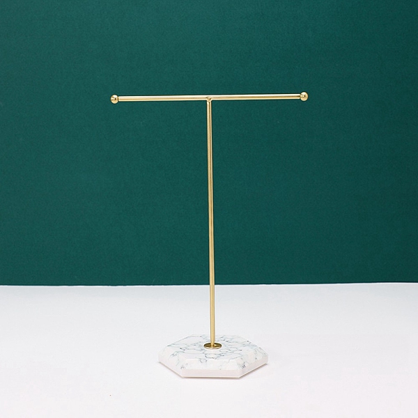 

PandaHall T-shaped Iron Earring Display Stands, with Plastic Base, White, 18x10x26cm Iron White