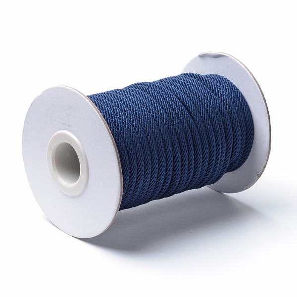 

PandaHall Braided Polyester Cords, Prussian Blue, 4mm, about 21.87 yards(20m)/roll Polyester Blue
