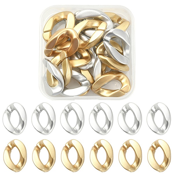 

PandaHall 20Pcs 2 Colors Opaque Spray Painted Acrylic Linking Rings, Quick Link Connectors, for Curb Chains Making, Twist, Mixed Color..., Multicolor