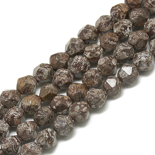 

PandaHall Natural Brown Snowflake Obsidian Beads Strands, Faceted, Round, 6~6.5x5.5~6x5.5~6mm, Hole: 1mm, about 58~59pcs/strand, 13.78...