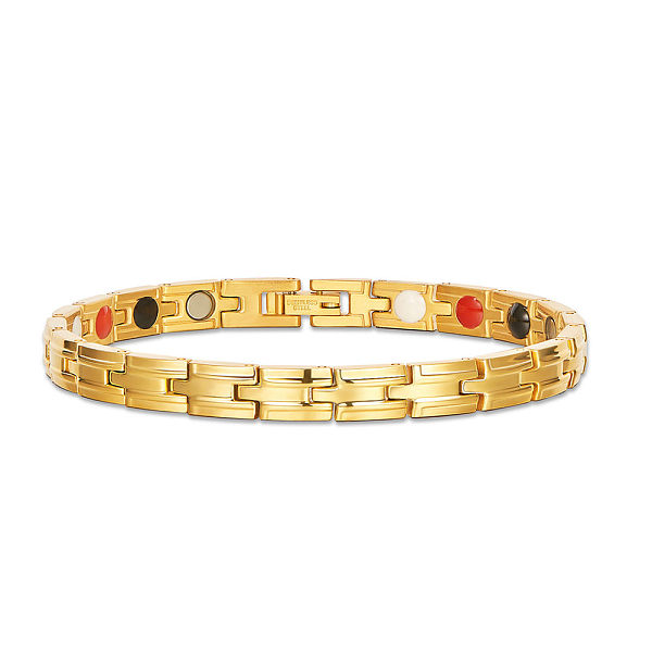 PandaHall SHEGRACE Stainless Steel Watch Band Bracelets, Real 18K Gold Plated, 7-7/8 inch(20cm) Stainless Steel PandaHall SHEGRACE Stainless Steel Watch Band Bracelets, Real 18K Gold Plated, 7-7/8 inch(20cm) Stainless Steel