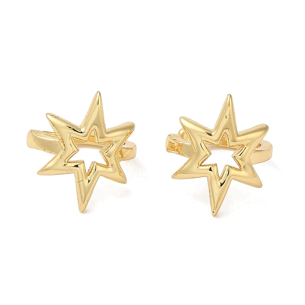 

PandaHall Real 18K Gold Plated Brass Cuff Earrings for Women, Star, 14.5x12mm Brass Star
