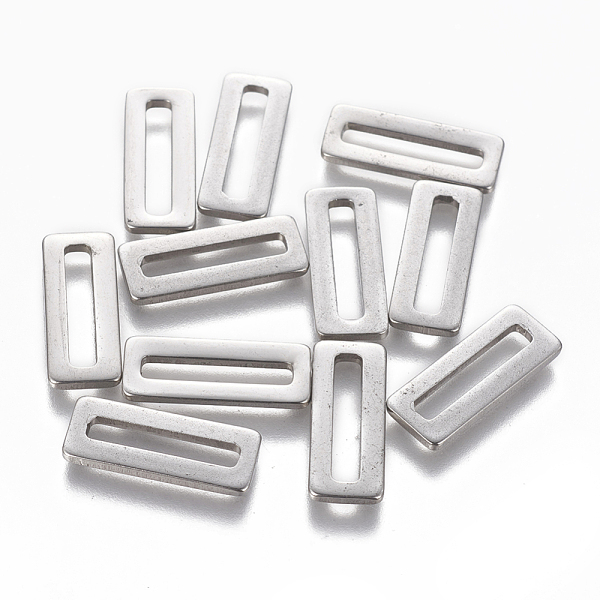 

PandaHall 201 Stainless Steel Linking Rings, Rectangle, Stainless Steel Color, 20x8x1.5mm, Inner Diameter: 16x3mm 201 Stainless Steel...