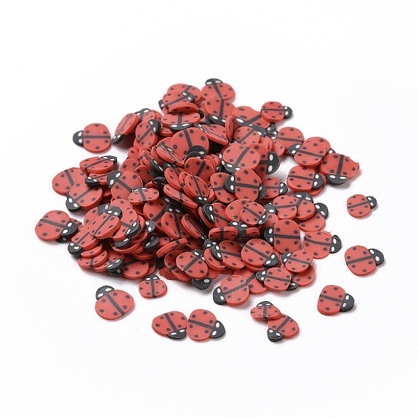 

PandaHall Handmade Polymer Clay Cabochons, Ladybird, FireBrick, 5~6x4.5~5.5x0.5mm, about 20000pcs/1000g Polymer Clay Ladybug Red