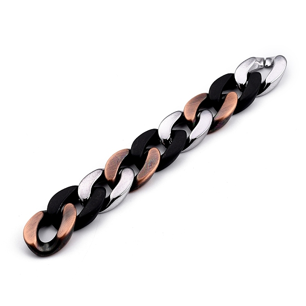

PandaHall Handmade CCB Plastic Curb Chains, with Opaque Spray Painted Acrylic, for Handbag Chain Making, Mixed Color, Links: 30x21x7mm..., Black