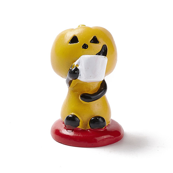 

PandaHall Halloween Theme Mini Resin Home Display Decorations, Pumpkin Character with Cup, Gold, 29x45mm Resin Pumpkin Gold