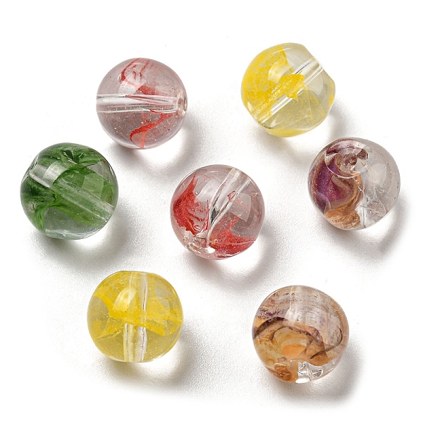 

PandaHall Glass Beads, Round, Mixed Color, 10~10.5mm, Hole: 1.4mm Glass Round Multicolor