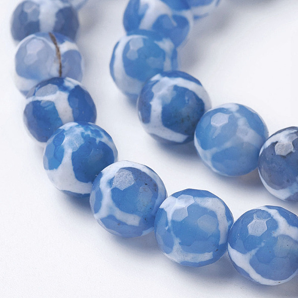 

PandaHall Natural Grade A Agate Beads Strands, Dyed & Heated, Round, Faceted, Blue, 6mm, Hole: 1mm, about 62pcs/strand, 14.9 inch(38cm)...