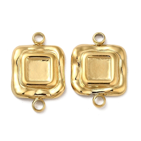 

PandaHall 304 Stainless Steel Cabochon Connector Settings, Square Charm, Real 18K Gold Plated, Tray: 4x4mm, 15x10x2mm, Hole: 1.5mm 304...