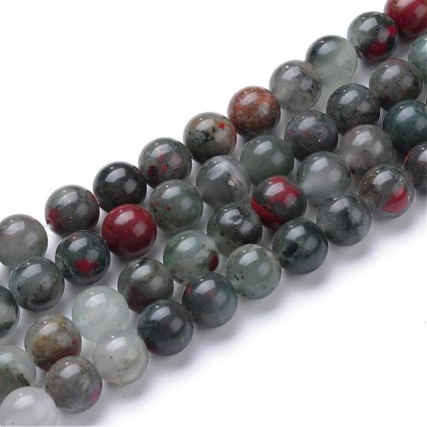 

PandaHall Natural African Bloodstone Beads Strands, Round, Heliotrope Stone Beads, 10~11mm, Hole: 1mm, about 39pcs/strand, 15.7 inch...