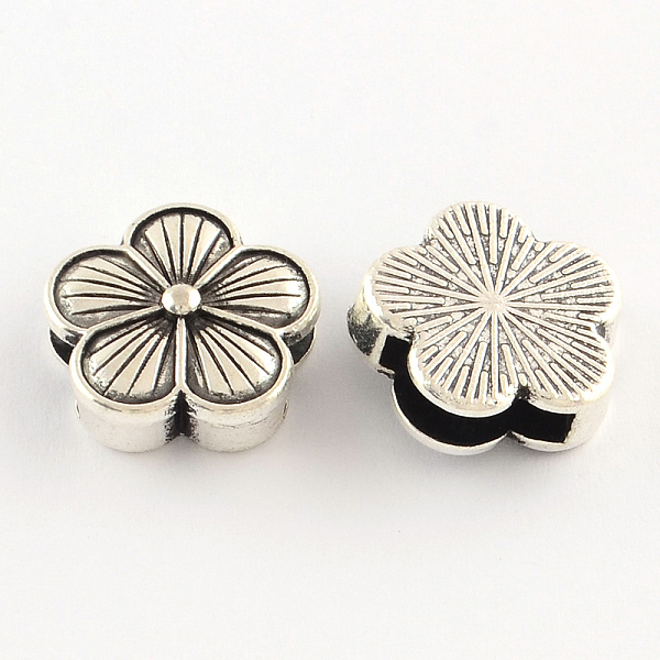 

PandaHall Tibetan Style Flower Alloy Slide Charms, Cadmium Free & Lead Free, Antique Silver, 16x16x6mm, Hole: 11x3mm, about 358pcs/1000g...