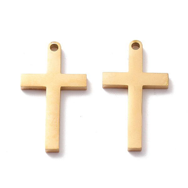 

PandaHall Ion Plating(IP) 304 Stainless Steel Pendants, Cross, Golden, 35x20x2.8mm, Hole: 2.5mm 304 Stainless Steel Cross