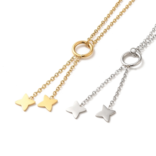 

PandaHall Vacuum Plating 304 Stainless Steel Star Pendant Lariat Necklaces, Mixed Color, 20.08 inch(51cm) 304 Stainless Steel Star