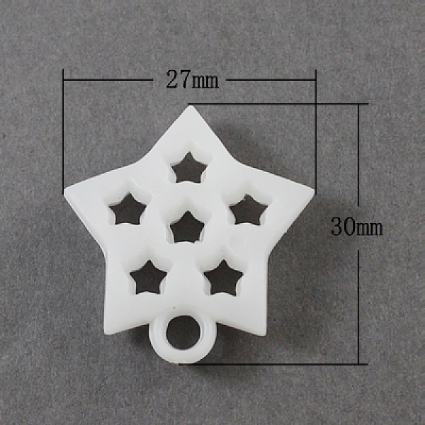 

PandaHall Opaque Acrylic Pendants, Star, White, 30x27x6mm, Hole: 4mm, about 320pcs/500g Acrylic Star White