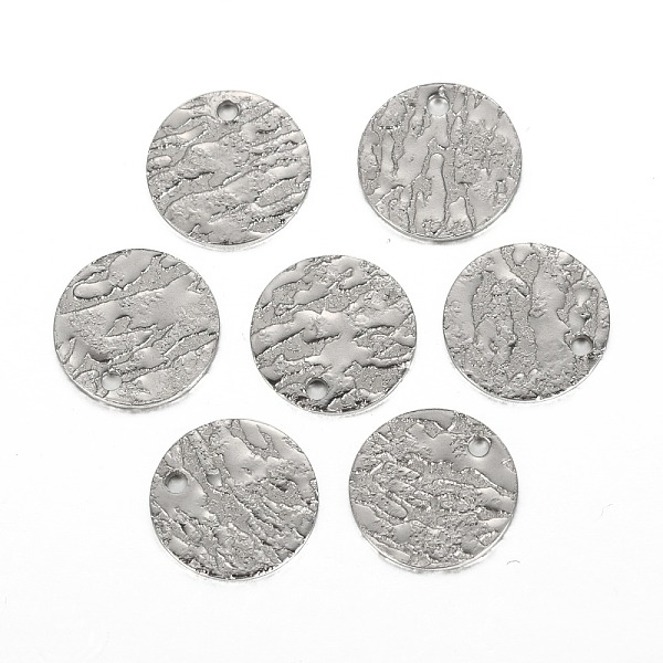 

PandaHall 304 Stainless Steel Charms, Textured, Laser Cut, Flat Round, Stainless Steel Color, 12x1mm, Hole: 1.4mm 304 Stainless Steel Flat...