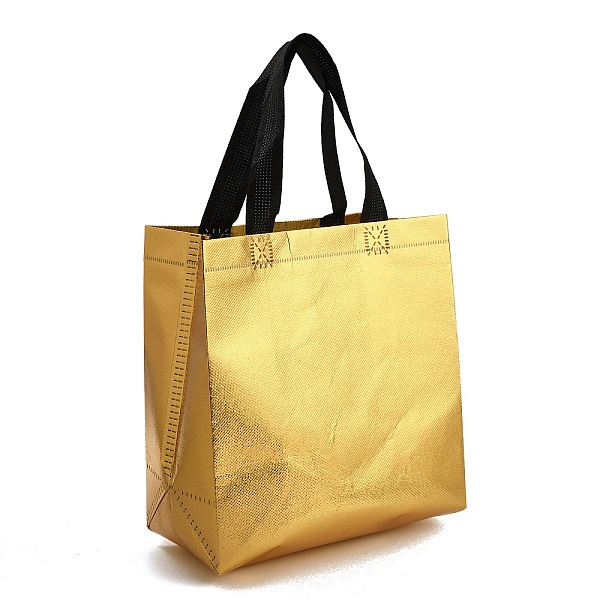 

PandaHall Non-Woven Waterproof Tote Bags, Heavy Duty Storage Reusable Shopping Bags, Rectangle, Goldenrod, 28x21.7x0.2cm, Unfolded..., Gold