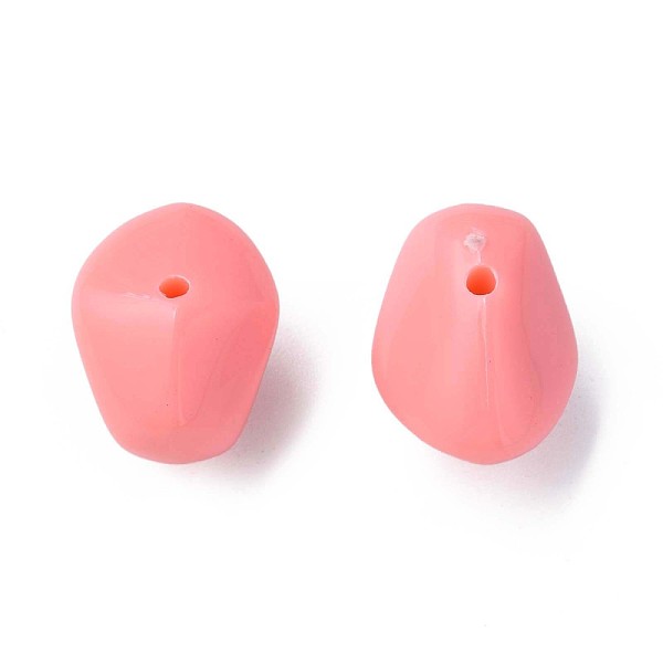 

PandaHall Opaque Acrylic Beads, Nuggets, Light Coral, 12.5x18x13mm, Hole: 1.6mm, about 360pcs/500g Acrylic Nuggets