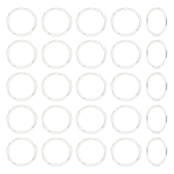 

PandaHall Unicraftale Tibetan Style Linking Rings, Circle Frames, Cadmium Free & Lead Free, Wavy Round Ring, Silver, 22x1.5mm, 40pcs/box...