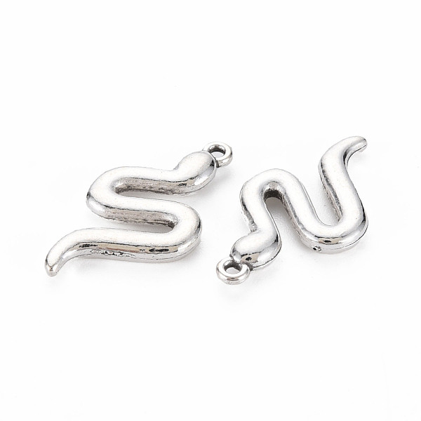 

PandaHall Tibetan Style Alloy Pendants, Cadmium Free & Lead Free, Snake, Antique Silver, 24x13x3mm, Hole: 1.2mm Alloy Snake