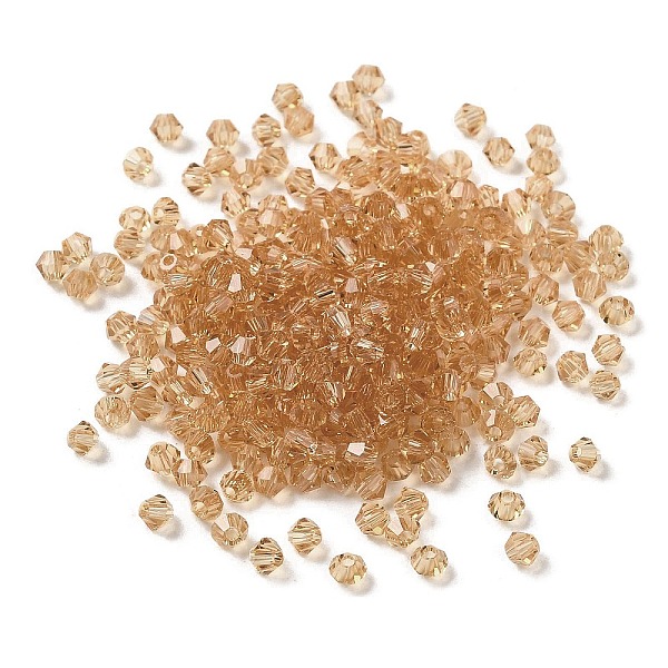 

PandaHall Transparent Glass Beads, Faceted, Bicone, Peru, 3.5x3.5x3mm, Hole: 0.8mm, 720pcs/bag. Glass Bicone Brown