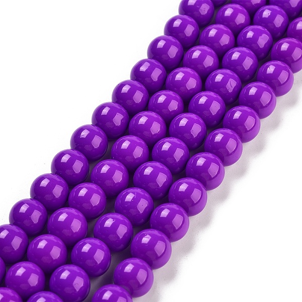 

PandaHall Painted Glass Bead Strands, Baking Paint, Round, Dark Violet, 10mm, Hole: 1.3~1.6mm, about 80pcs/strand, 31.4 inch Glass Round..., Purple