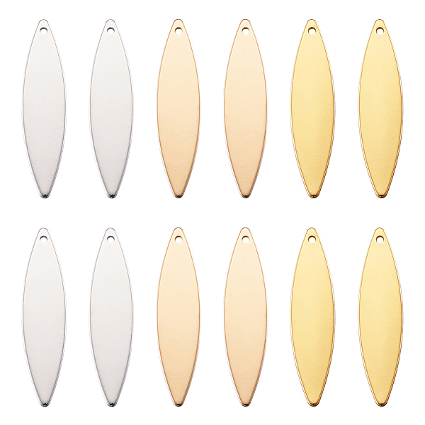 

PandaHall Brass Pendants, Horse Eyes, Blank Stamping Tag, Light Gold & Golden & Platinum, 29.5x7x0.5mm, Hole: 1.4mm, 24pcs/set Brass Horse...