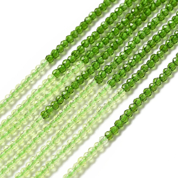 

PandaHall 2 Colors Transparent Glass Beads Strands, Segmented Multi-color Beads, Faceted, Round, Yellow Green, 2mm, Hole: 0.5~0.6mm, about...