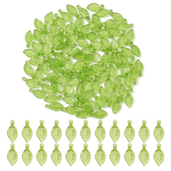 

PandaHall Transparent Acrylic Charms, Leaf Charm, Lawn Green, 10.5x5x3.5mm, Hole: 1.4mm Acrylic Leaf