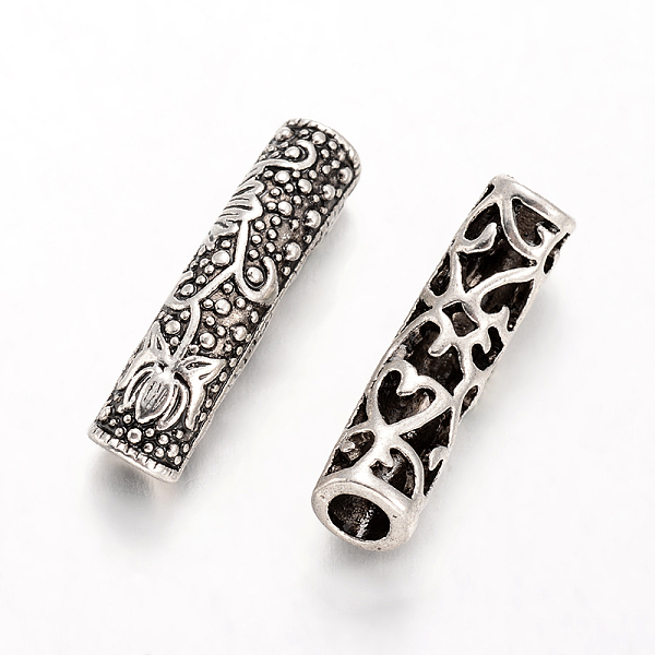 

PandaHall Tube Tibetan Style Alloy Beads, Antique Silver, 24x6mm, Hole: 3.5mm Alloy Tube