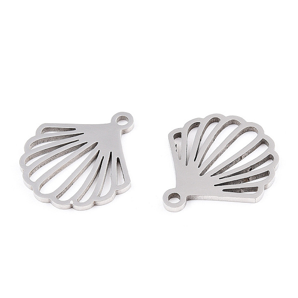 

PandaHall 201 Stainless Steel Pendants, Hollow, Shell/Scallop Charm, Stainless Steel Color, 18x16x1mm, Hole: 1.5mm 201 Stainless Steel Shell...
