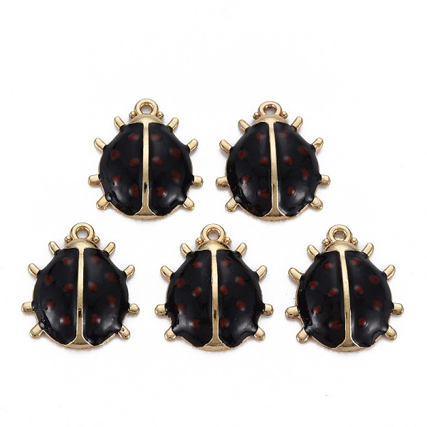 

PandaHall Alloy Enamel Pendants, Light Gold, Cadmium Free & Nickel Free & Lead Free, Ladybird, Black, 17x15x4mm, Hole: 1.2mm Alloy+Enamel...