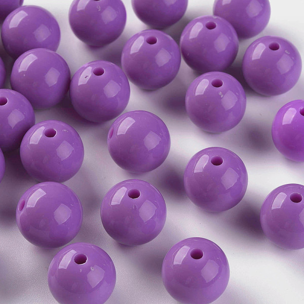

PandaHall Opaque Acrylic Beads, Round, Dark Orchid, 16x15mm, Hole: 2.8mm, about 220pcs/500g Acrylic Round