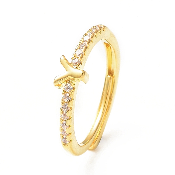 

PandaHall Clear Cubic Zirconia Initial Letter Adjustable Ring, Golden Brass Jewelry for Women, Letter.Y, Inner Diameter: 18mm Brass+Cubic...