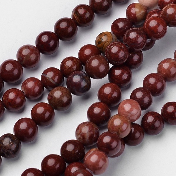 

PandaHall Natural Red Jasper Beads Strands, Round, Dark Red, 8mm, Hole: 1mm, about 48pcs/strand, 14.8 inch Red Jasper Round