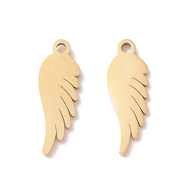 

PandaHall 304 Stainless Steel Pendants, Wing, Golden, 13.5x4.5x0.8mm, Hole: 1mm 304 Stainless Steel Wing