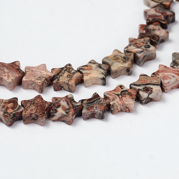 

PandaHall Natural Leopard Skin Beads Strands, Star, 6x2.5mm, Hole: 1mm, about 70pcs/strand, 15.3 inch Leopard Skin Jasper Star