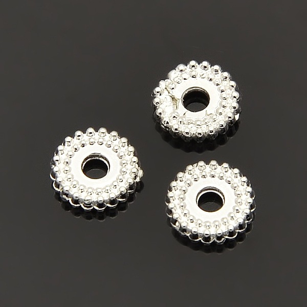 

PandaHall Disc Plating Zinc Alloy Spacer Beads, Silver Color Plated, 7x2mm, Hole: 1.5mm Alloy Disc