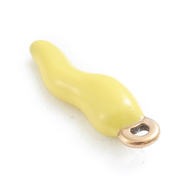 

PandaHall Ion Plating(IP) 304 Stainless Steel Pendants, Enamelled Sequins, Horn of Plenty/Italian Horn Cornicello Charms, Golden, Yellow...